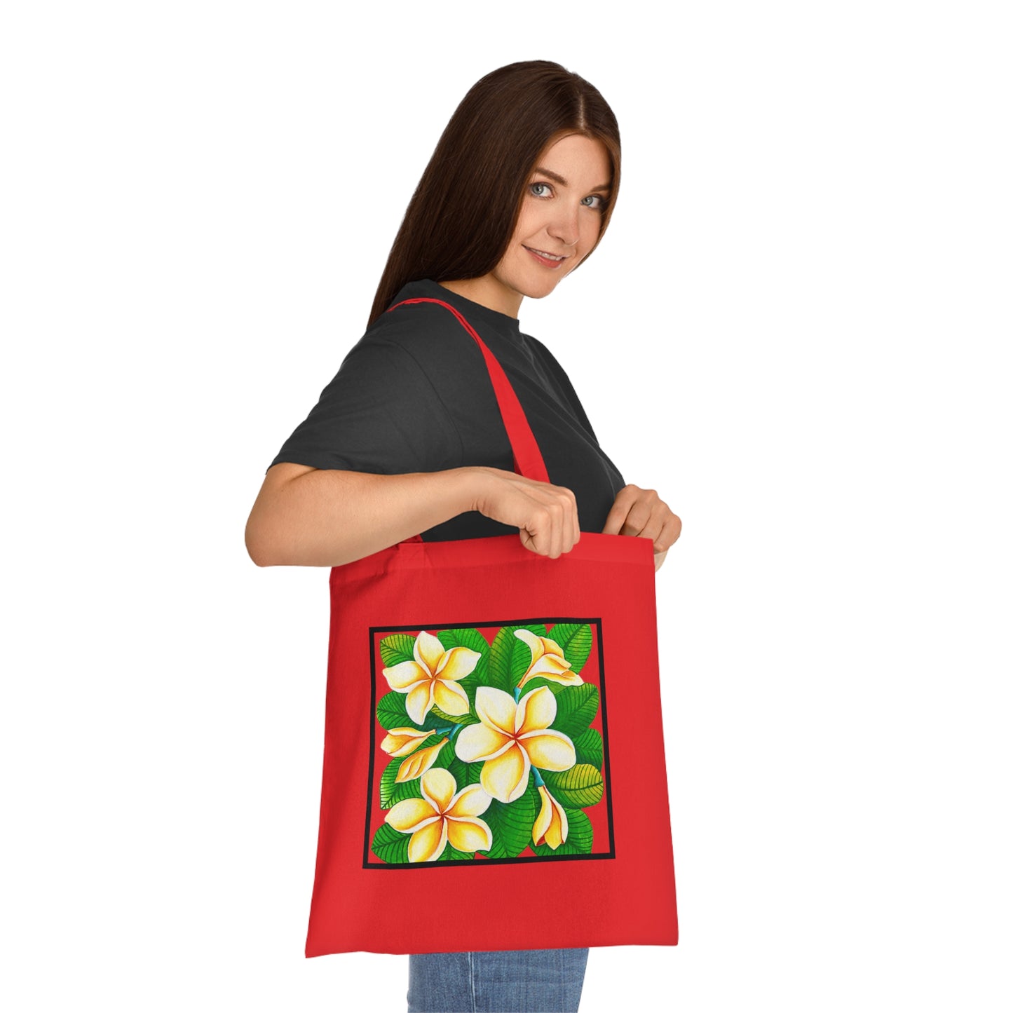 Plumeria Cotton Tote Bag – Art Print