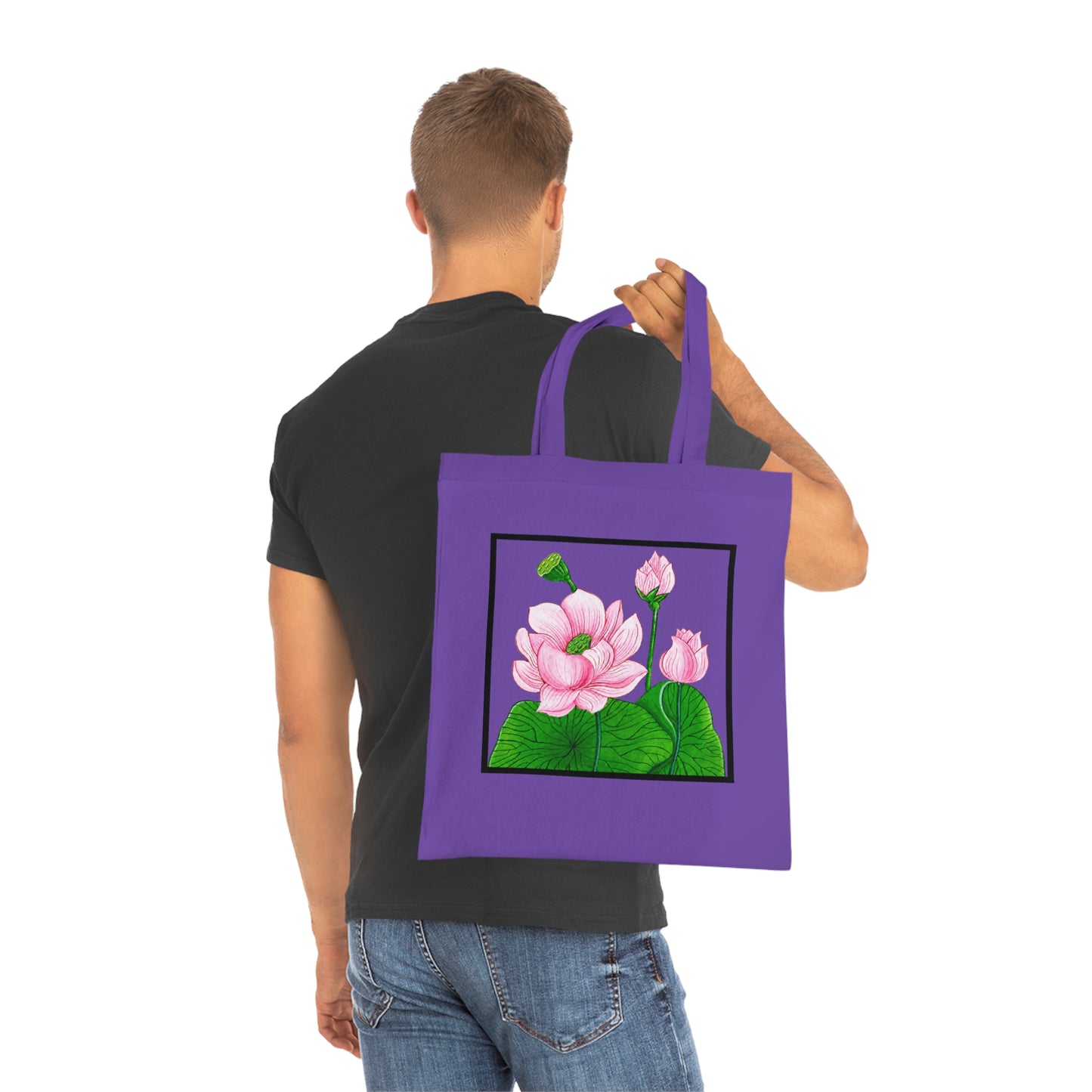 Lotus Cotton Tote Bag – Art Print