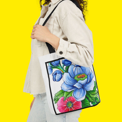 Blue Poppy Canvas Tote Bag – Premium Art Print