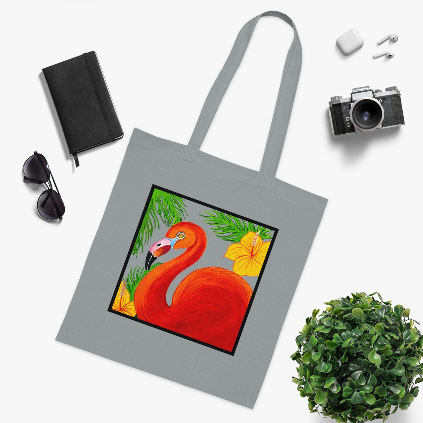 Flamingo Cotton Tote Bag – Art Print