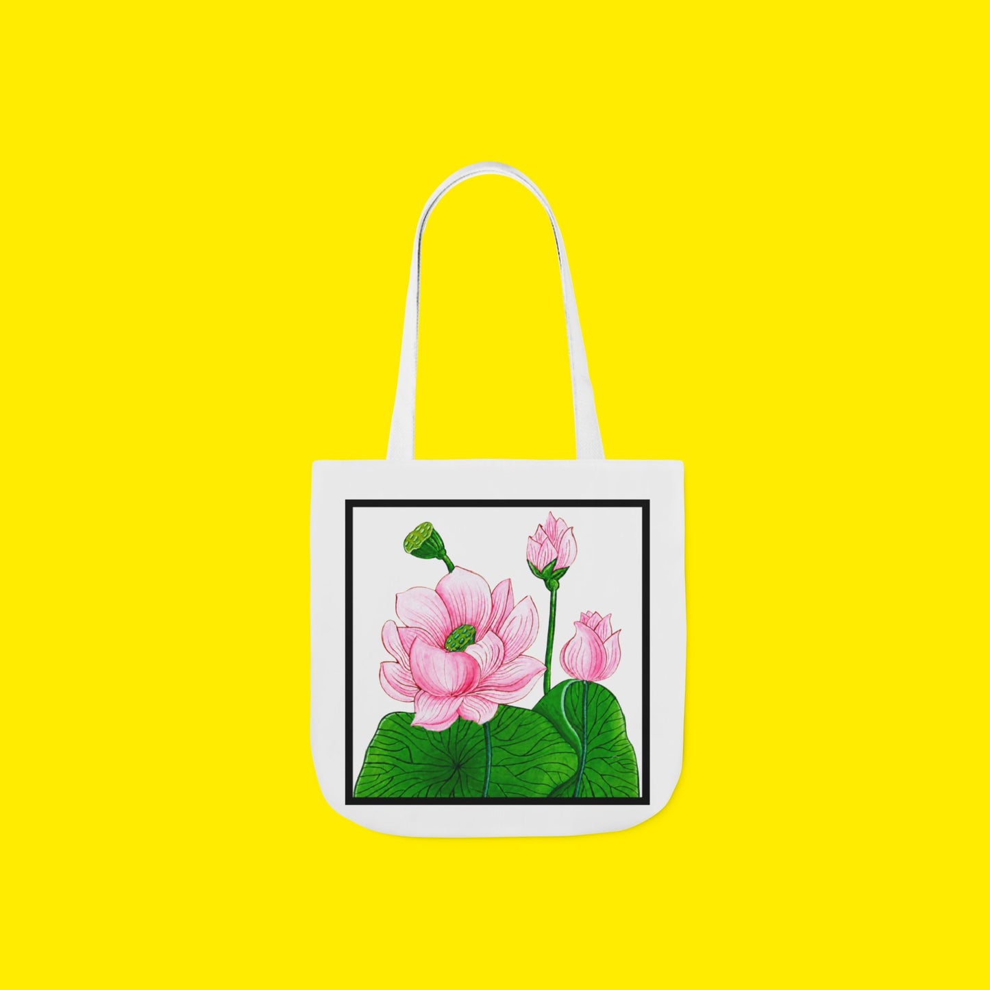 Lotus Canvas Tote Bag – Premium Art Print