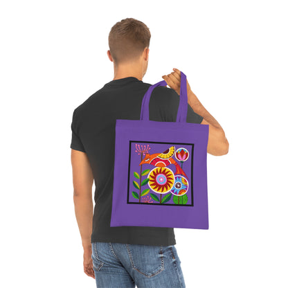 Folk Bird Cotton Tote Bag – Art Print