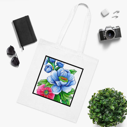 Blue Poppy Cotton Tote Bag – Art Print