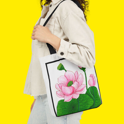 Lotus Canvas Tote Bag – Premium Art Print