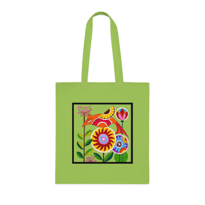 Folk Bird Cotton Tote Bag – Art Print