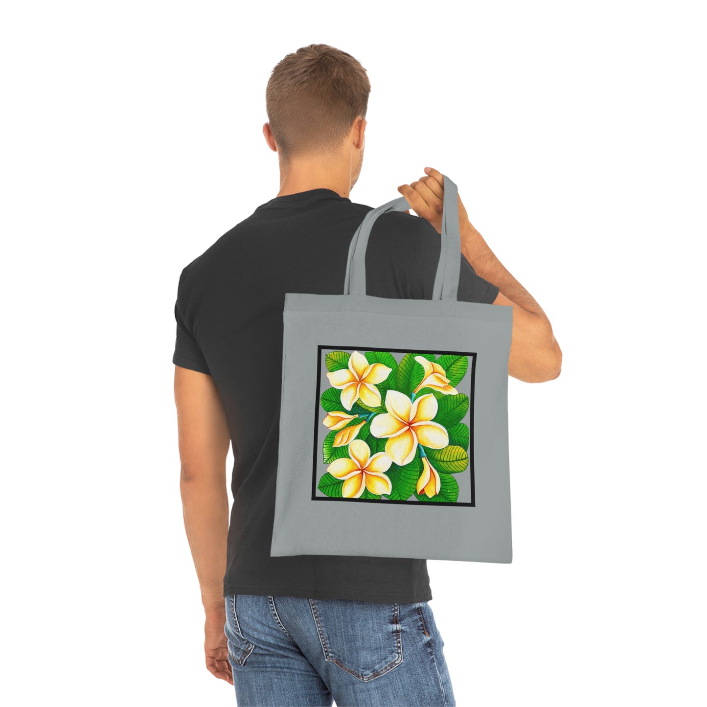 Plumeria Cotton Tote Bag – Art Print