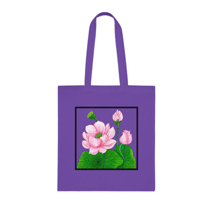 Lotus Cotton Tote Bag – Art Print
