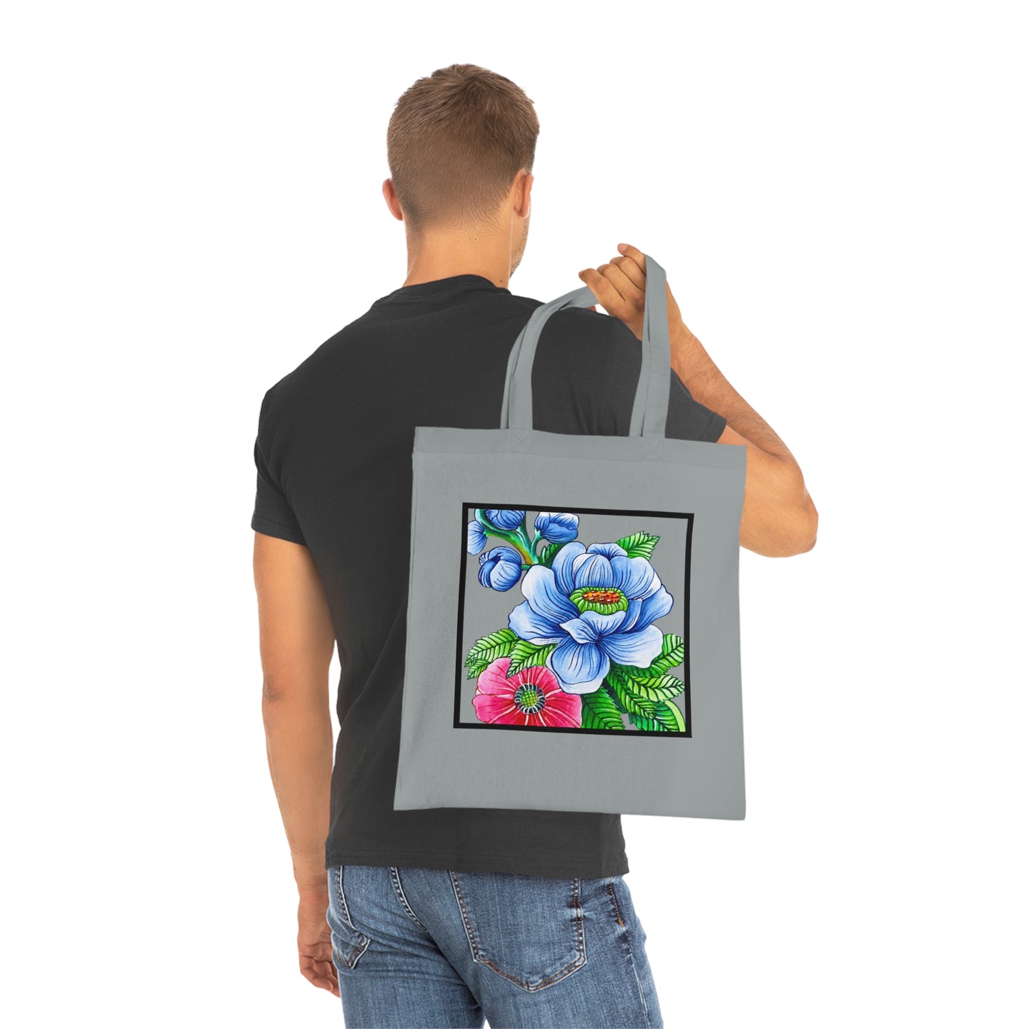Blue Poppy Cotton Tote Bag – Art Print