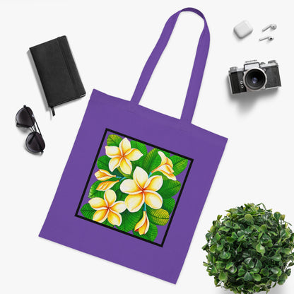 Plumeria Cotton Tote Bag – Art Print