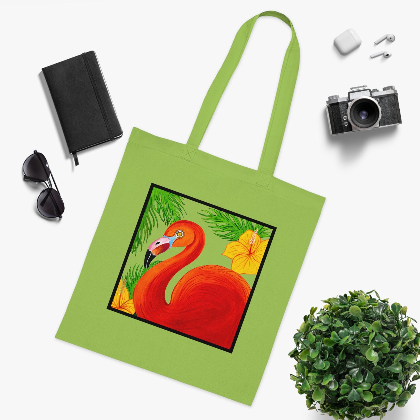 Flamingo Cotton Tote Bag – Art Print
