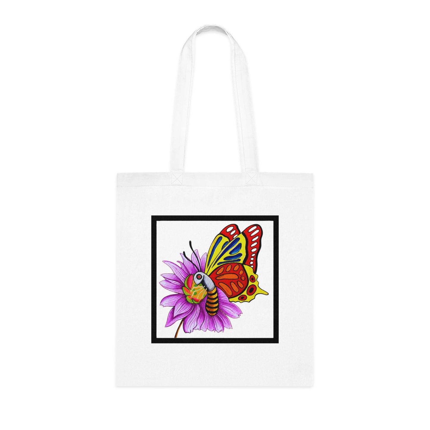 Butterfly Cotton Tote Bag – Art Print