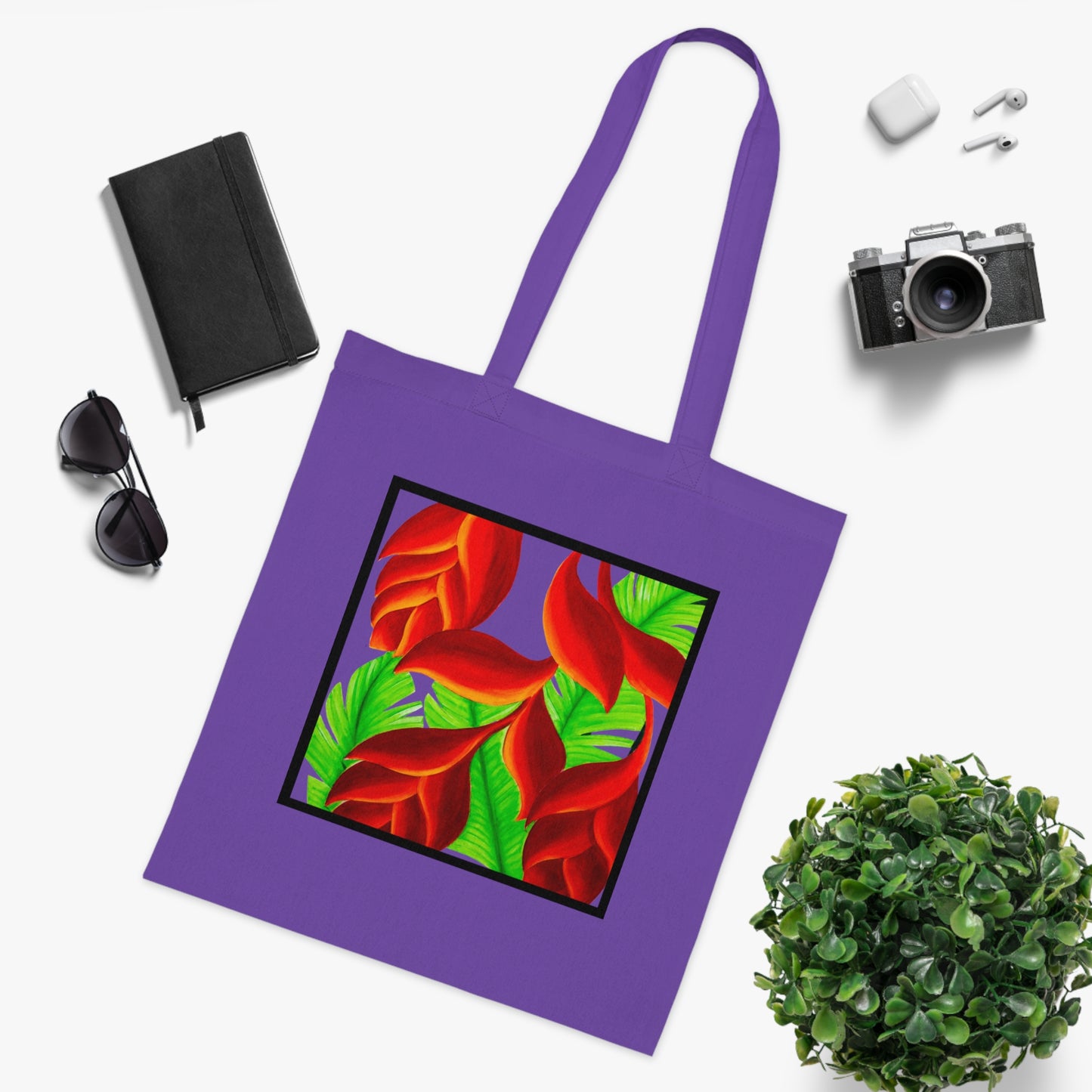 Tropical Leaves Cotton Tote Bag – Art Print