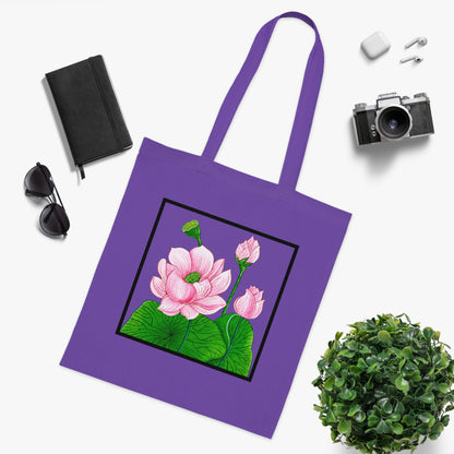 Lotus Cotton Tote Bag – Art Print