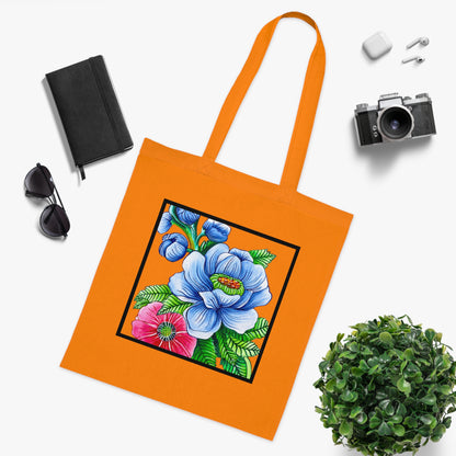 Blue Poppy Cotton Tote Bag – Art Print