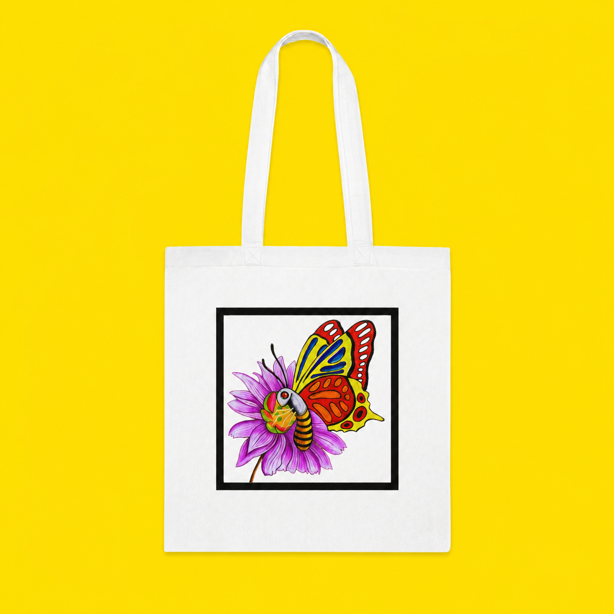 Butterfly Cotton Tote Bag – Art Print