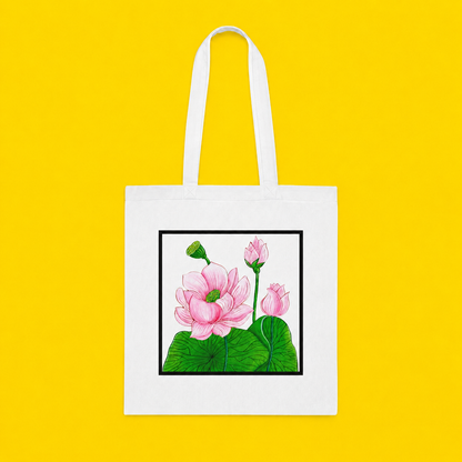Lotus Cotton Tote Bag – Art Print
