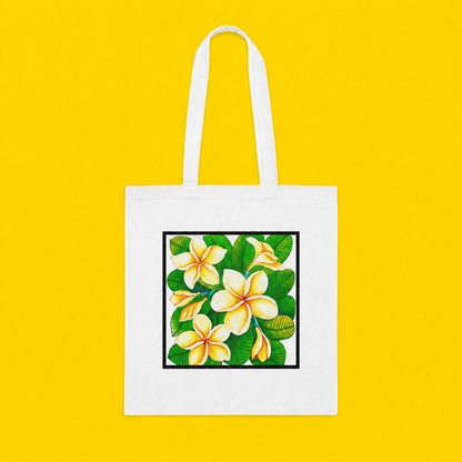 Plumeria Cotton Tote Bag – Art Print