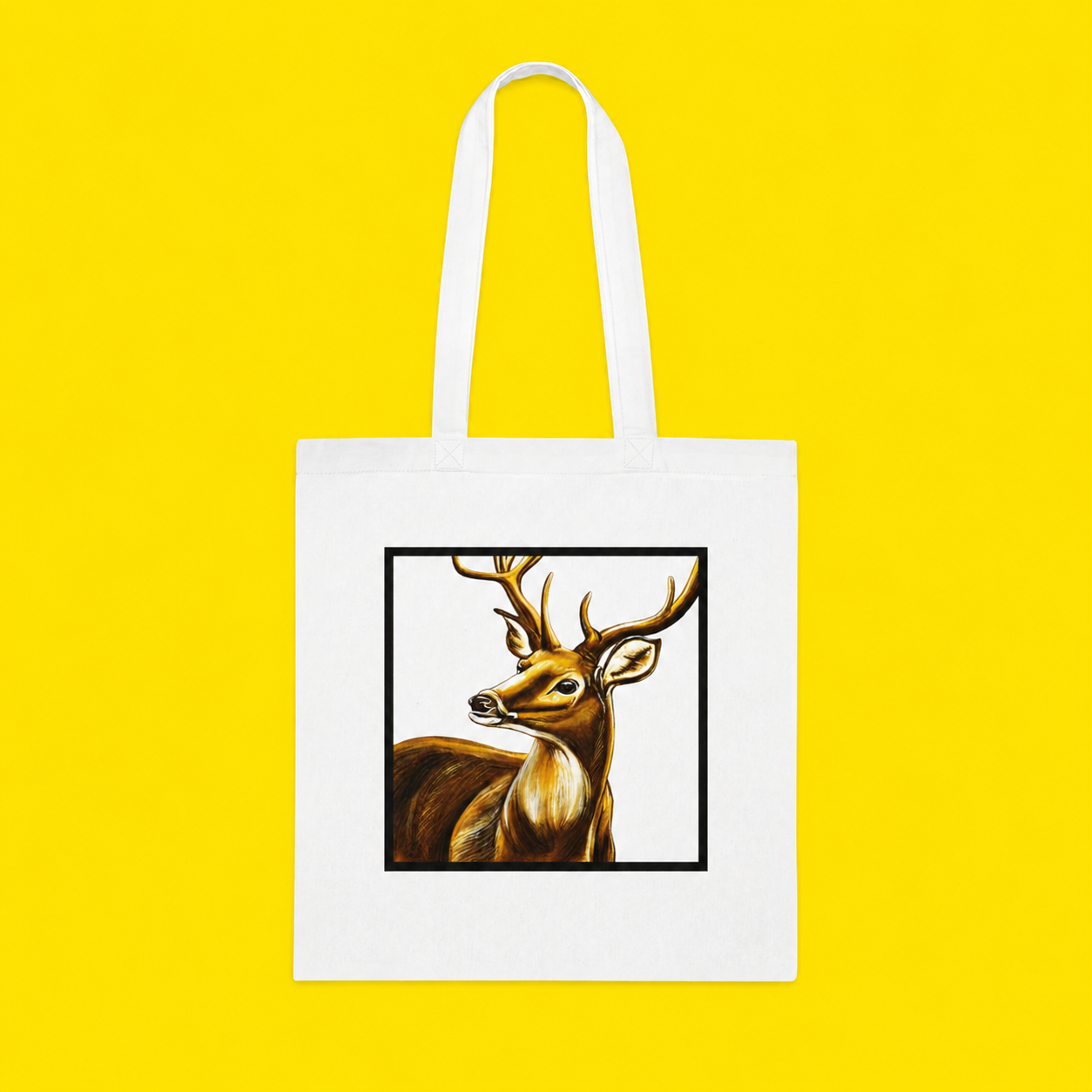 Stag Cotton Tote Bag – Art Print