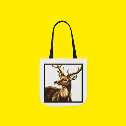 Amber Stag Tote Bag – Printed and Hand-Painted Art Tote